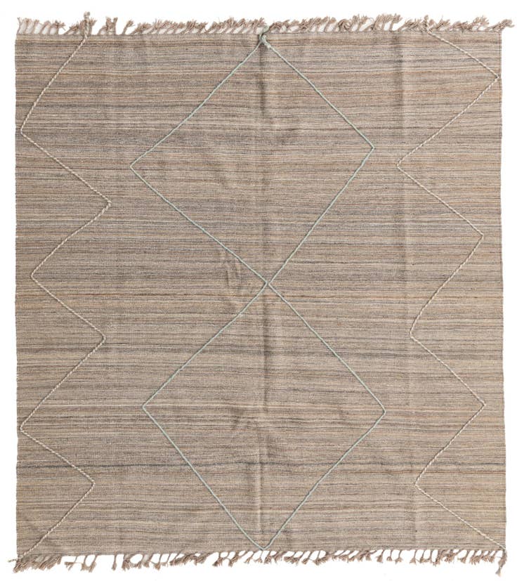 Detail image of 6' 6 x 7' Hand Knotted Moroccan Wool Square Rug