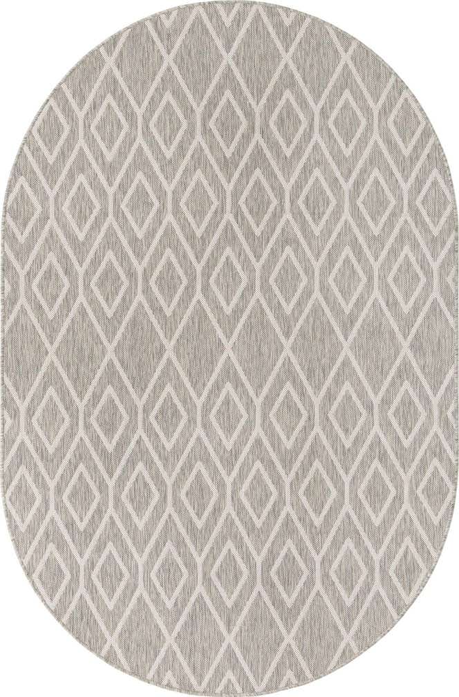 5' 3 x 8' Easy-Clean Jill Zarin Turks and Caicos Indoor / Outdoor Oval Rug