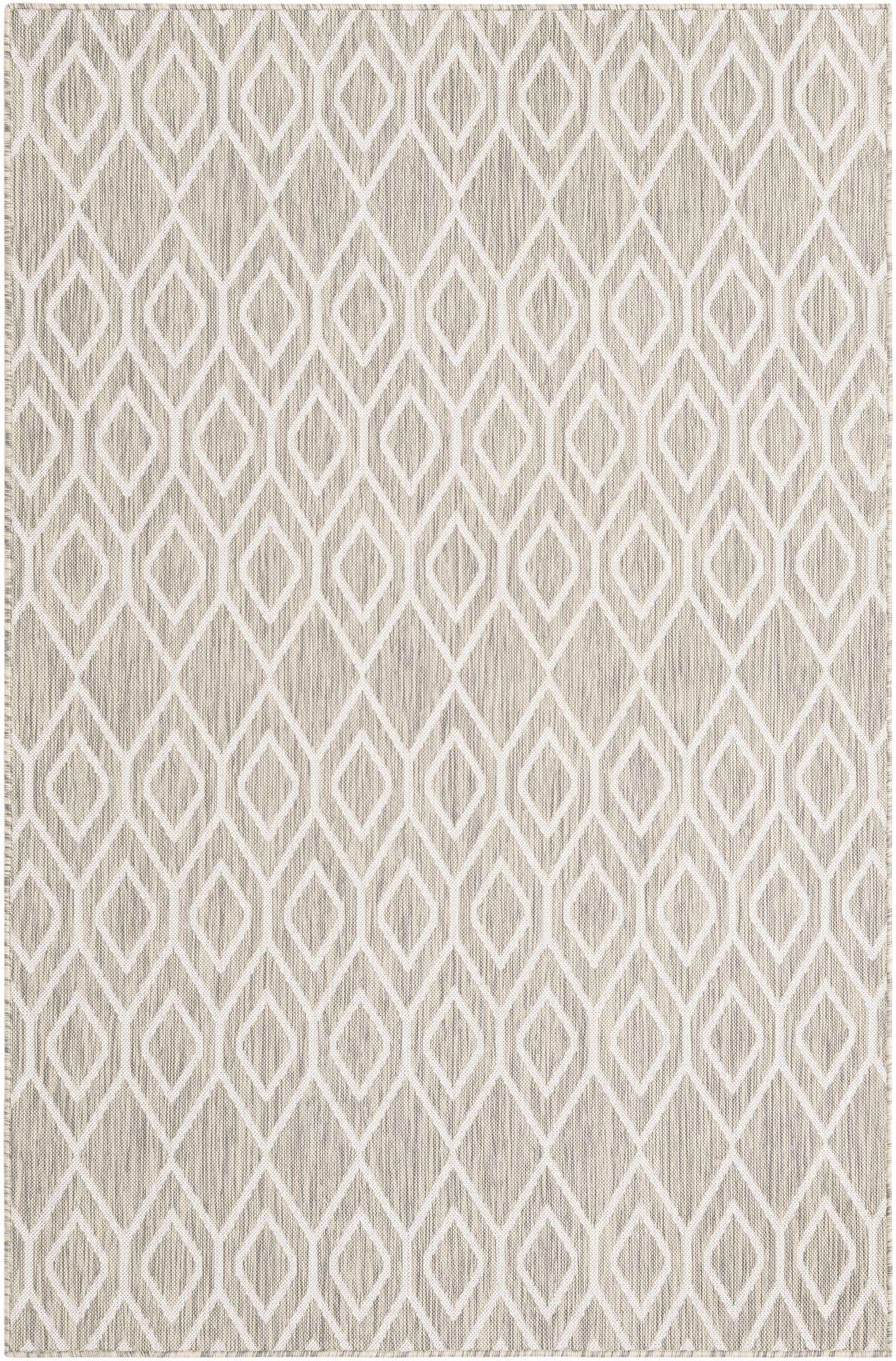 Custom Gray Cream Easy-Clean Jill Zarin Indoor / Outdoor Rug