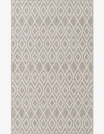 Gray Cream Easy-Clean Jill Zarin Turks and Caicos Indoor / Outdoor Rug
