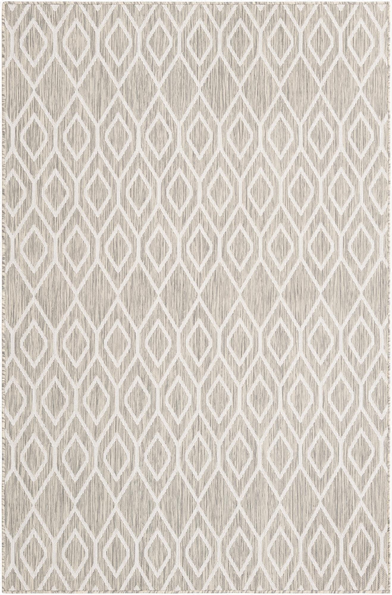 Custom Gray Cream  Washable Jill Zarin Indoor / Outdoor Rug