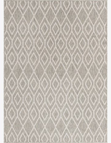 Gray Cream Easy-Clean Jill Zarin Turks and Caicos Indoor / Outdoor Rug