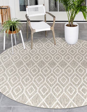 7' x 7' Easy-Clean Jill Zarin Turks and Caicos Indoor / Outdoor Round Rug