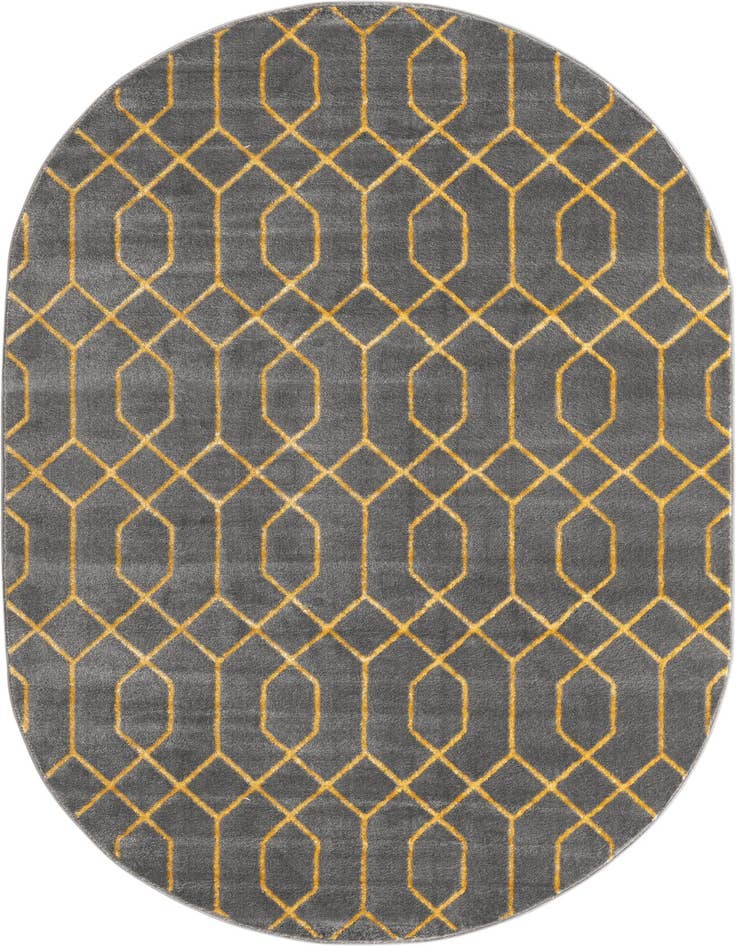 Detail image of 5' 3 x 8' Marilyn Monroe™ Glam Trellis Oval Rug