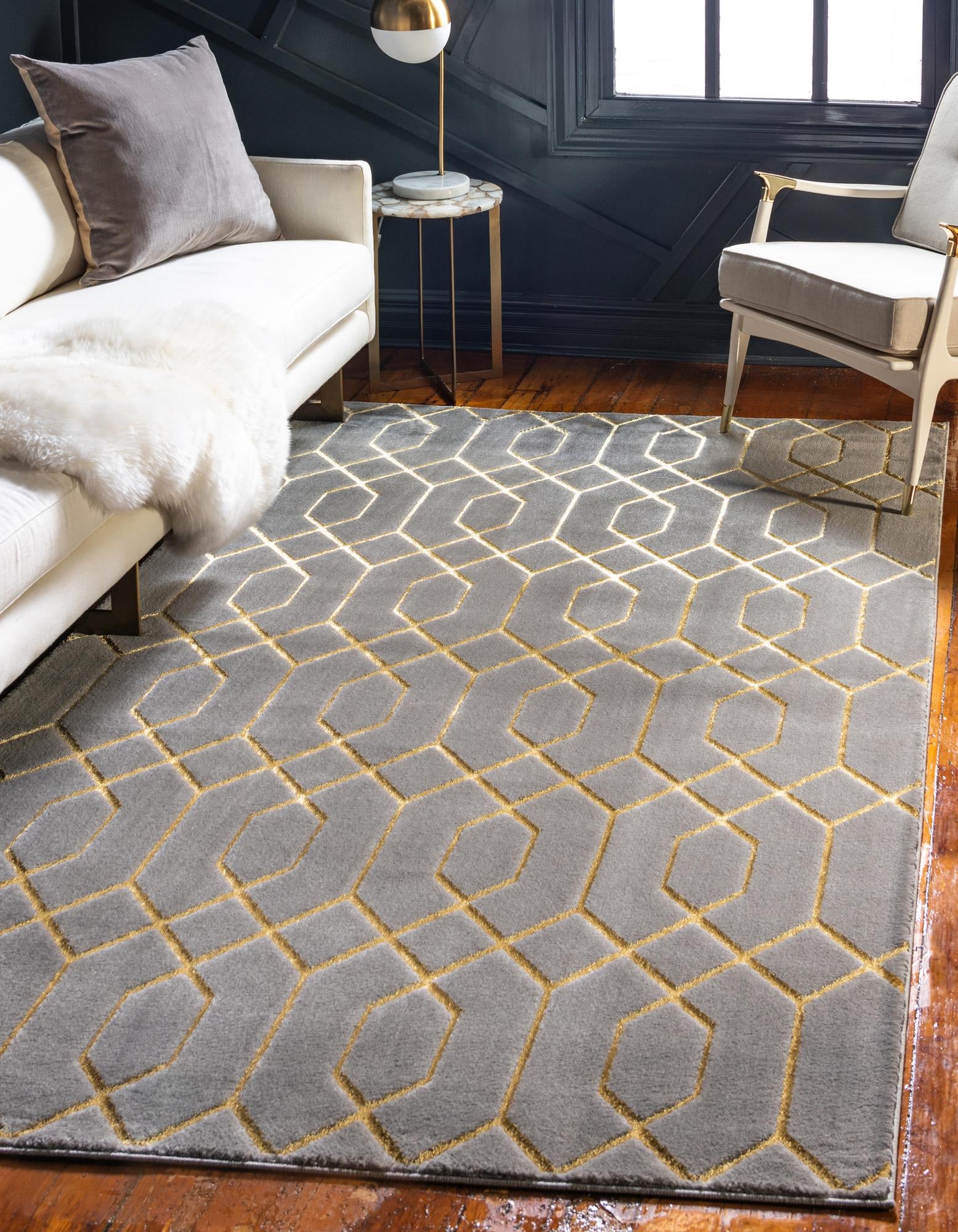 Custom Gray Gold  Marilyn Monroe&trade; Glam Trellis Rug