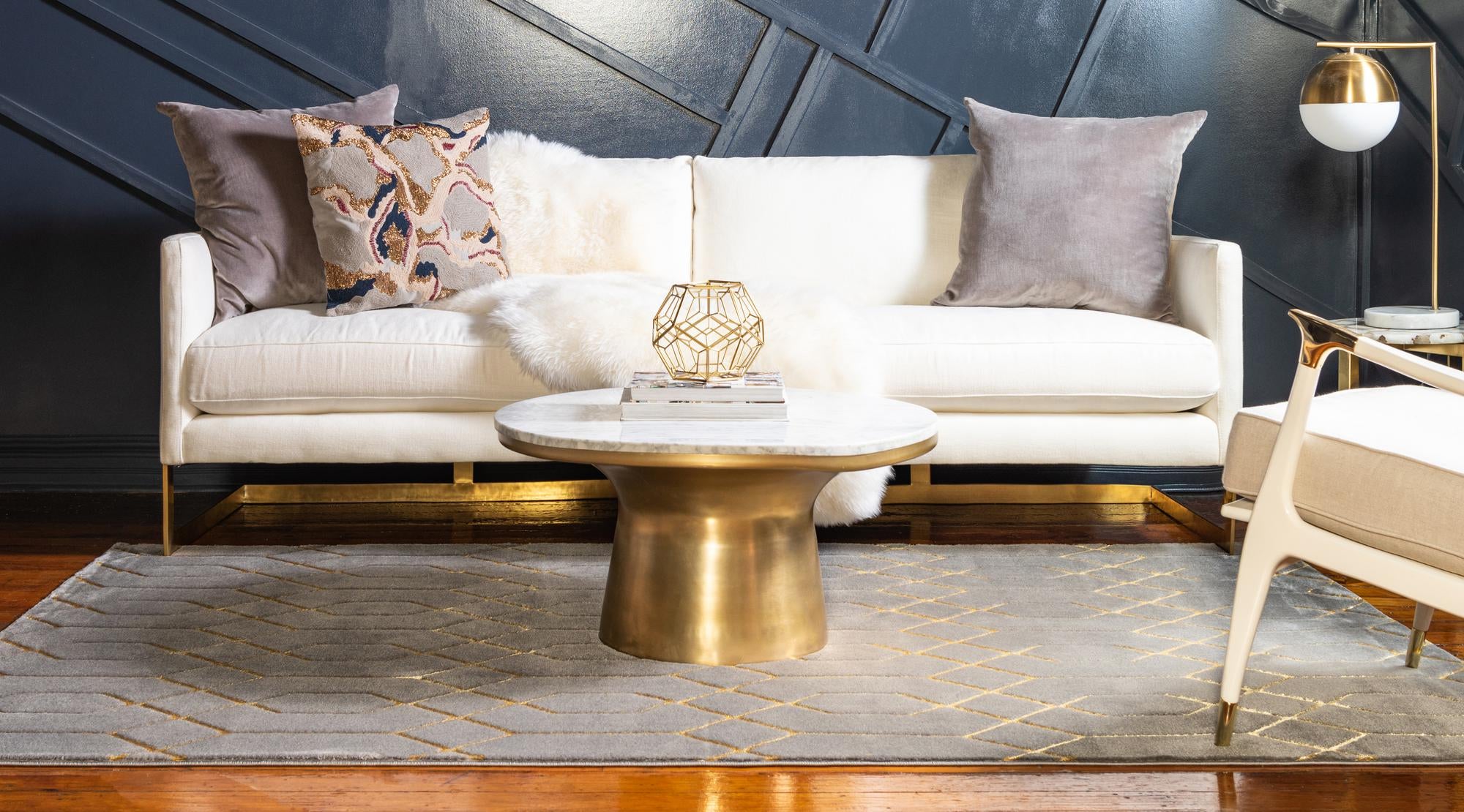 Gray Gold 4' x 6' Marilyn Monroe™ Glam Trellis Rug eSaleRugs