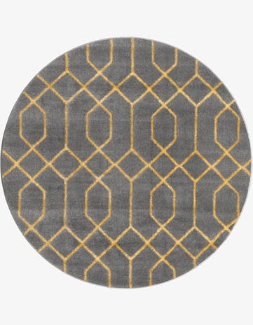 Gray Gold Marilyn Monroe™ Glam Trellis Round Rug