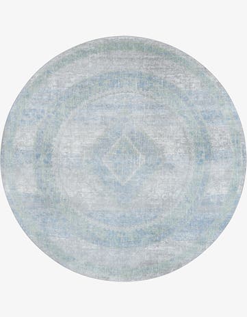Gray Green Kamala Washable Round Rug
