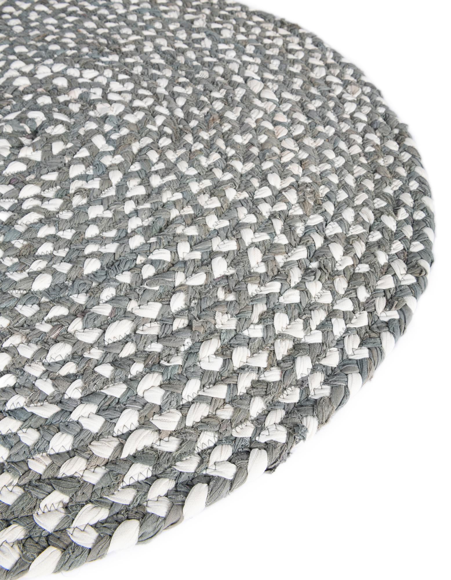2' 2 x 3' 7 Handmade Braided Chindi Hearth Rug