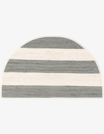 Gray Hand Woven Chindi Rag Hearth Rug