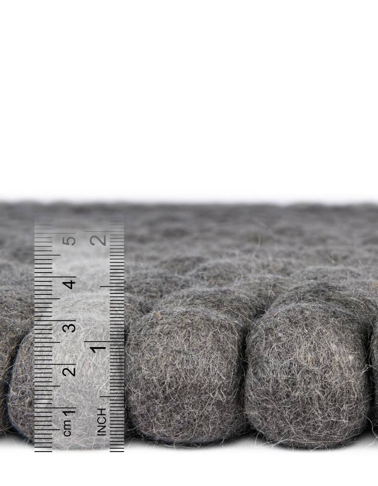 Detail image of 2' 2 x 3' 7 Hand Woven Felt Ball Wool Hearth Rug