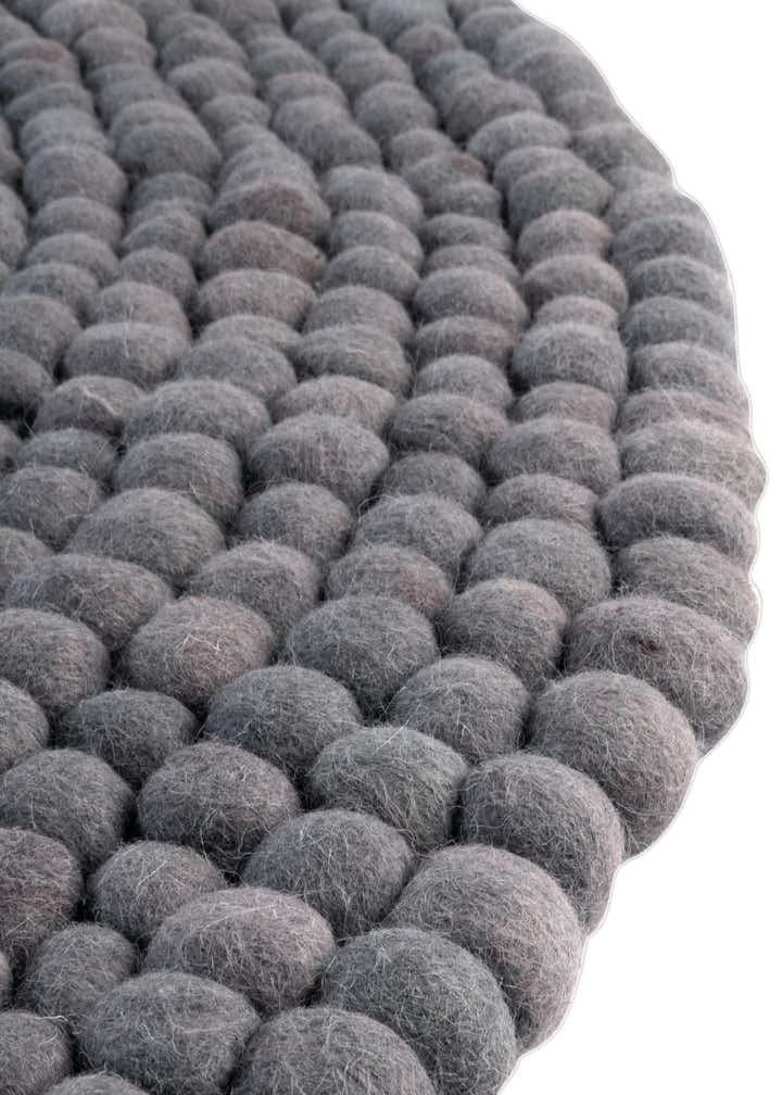 2' 2 x 3' 7 Hand Woven Felt Ball Wool Hearth Rug