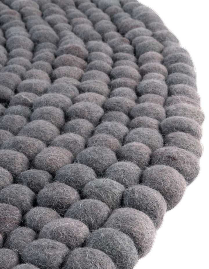 2' 2 x 3' 7 Hand Woven Felt Ball Wool Hearth Rug