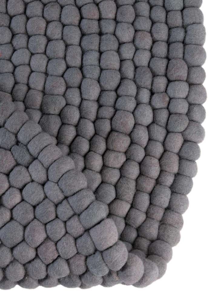 2' 2 x 3' 7 Hand Woven Felt Ball Wool Hearth Rug