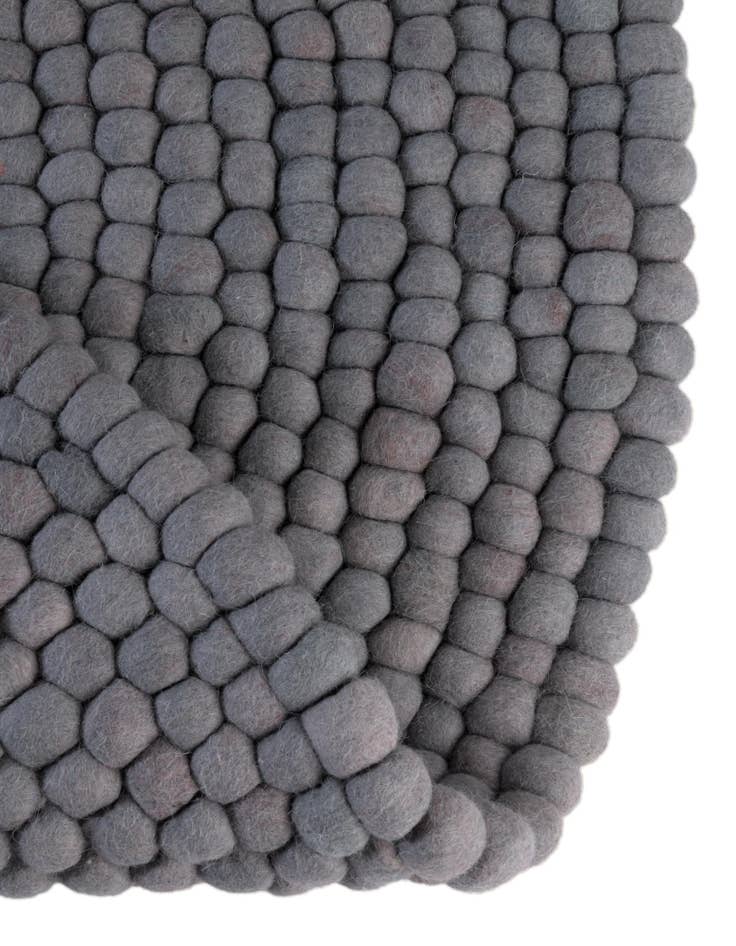 Detail image of 2' 2 x 3' 7 Hand Woven Felt Ball Wool Hearth Rug