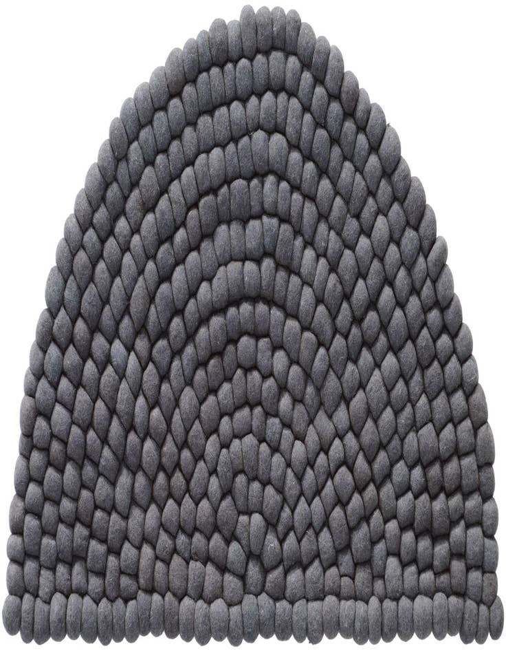 Detail image of 2' 2 x 3' 7 Hand Woven Felt Ball Wool Hearth Rug