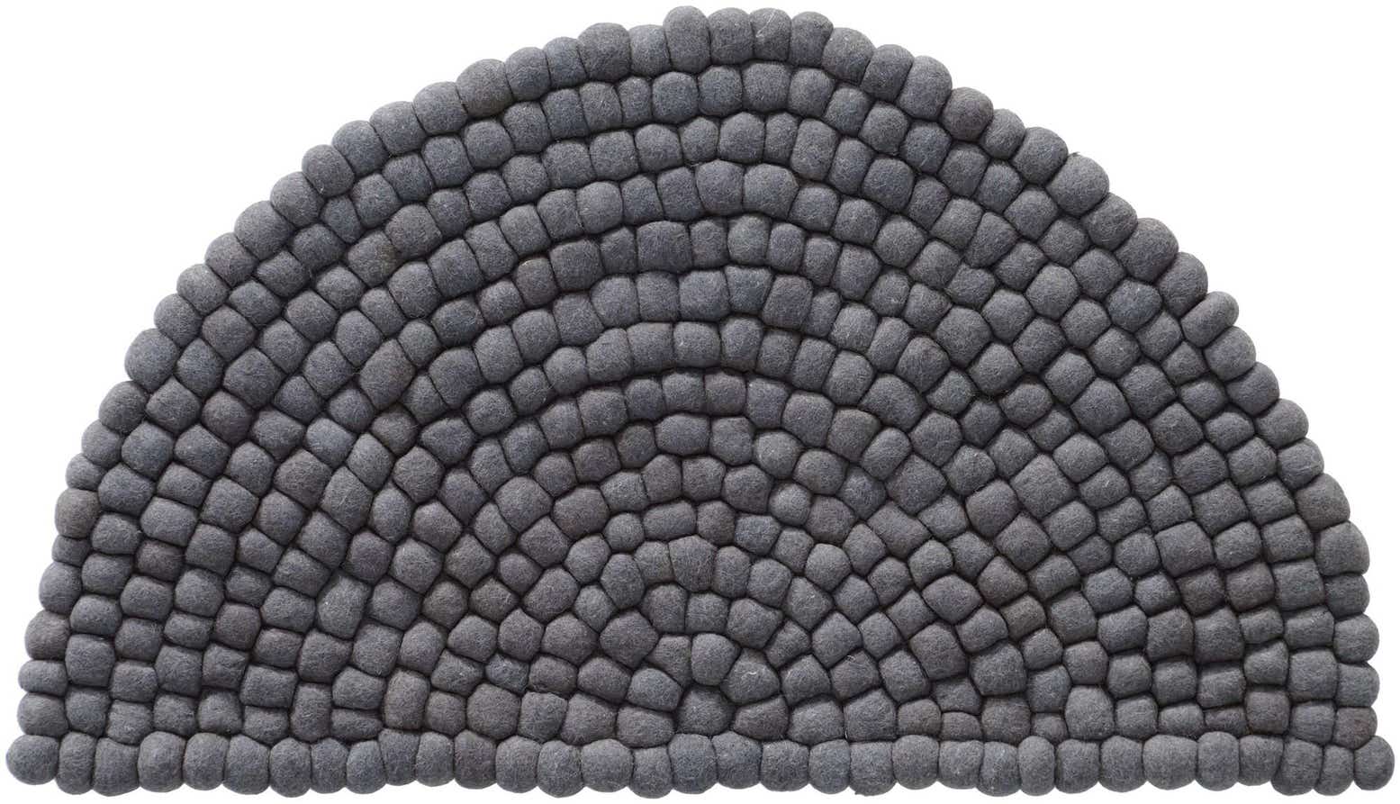 2' 2 x 3' 7 Hand Woven Felt Ball Wool Hearth Rug