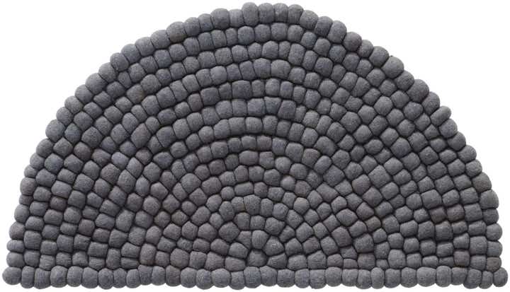 2' 2 x 3' 7 Hand Woven Felt Ball Wool Hearth Rug