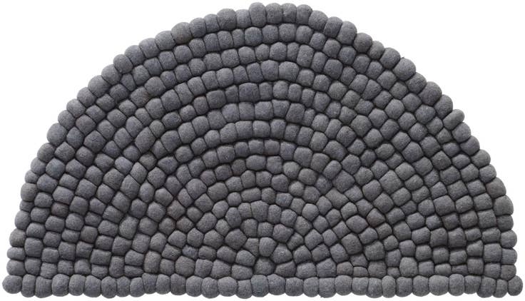 Detail image of 2' 2 x 3' 7 Hand Woven Felt Ball Wool Hearth Rug