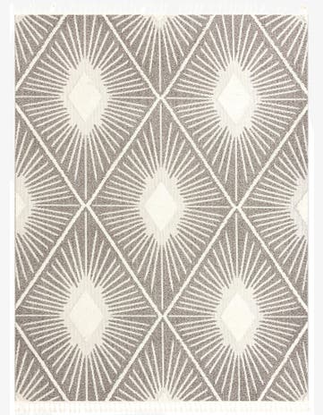 Gray Ivory Boho Rug