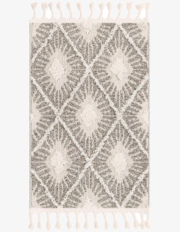 Gray Ivory Boho Rug