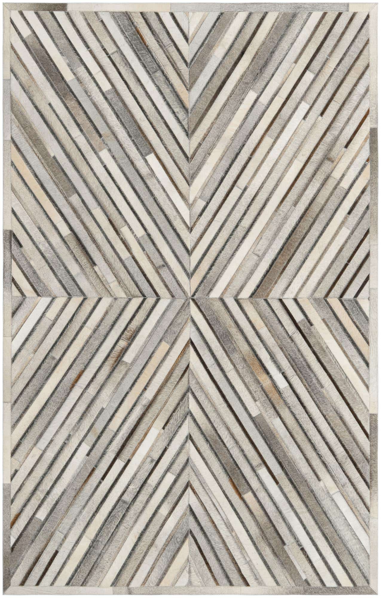 5' 3 x 8' Cowhide Leather Rug
