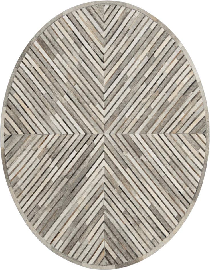 Detail image of 7' 10 x 7' 10 Cowhide Leather Round Rug
