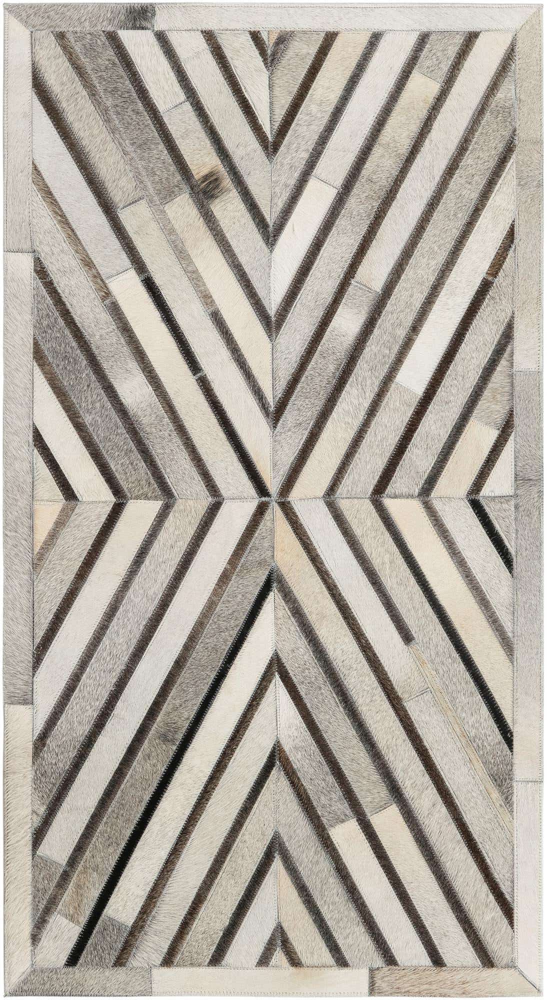 2' 2 x 4' 1 Cowhide Leather Runner Rug