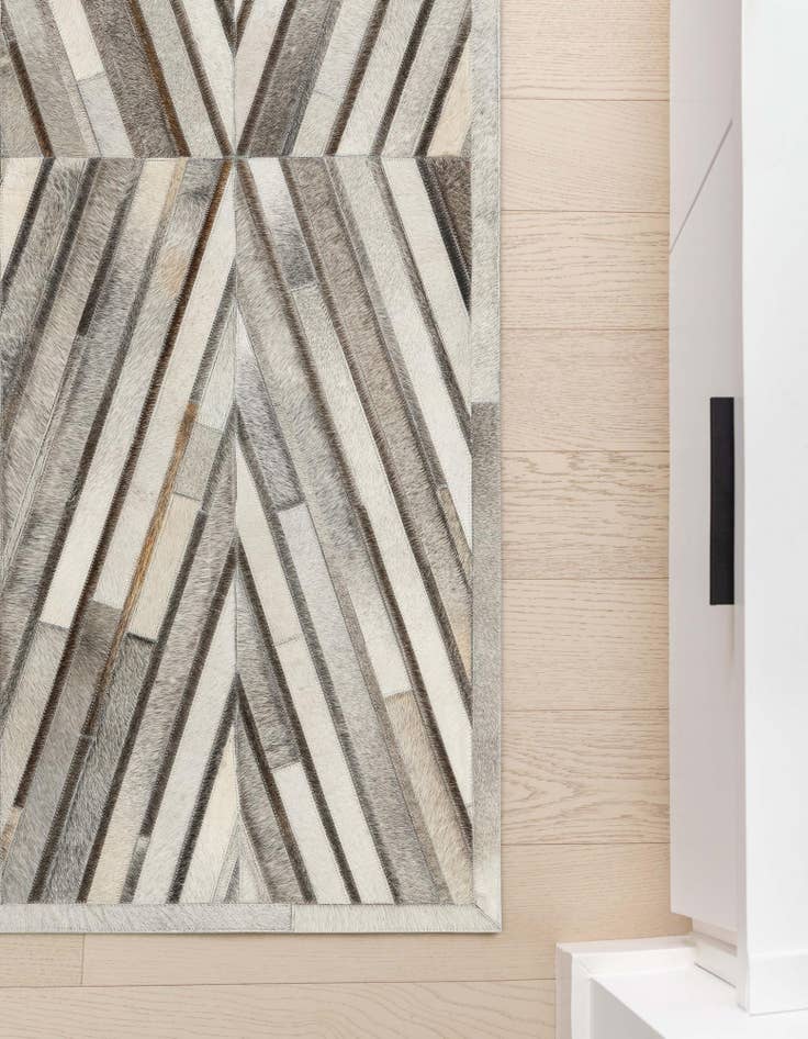 Detail image of 2' 2 x 8' Cowhide Leather Runner Rug