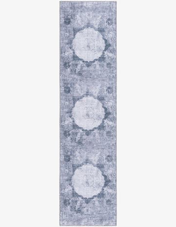 Gray Ivory Washable Yara Runner Rug