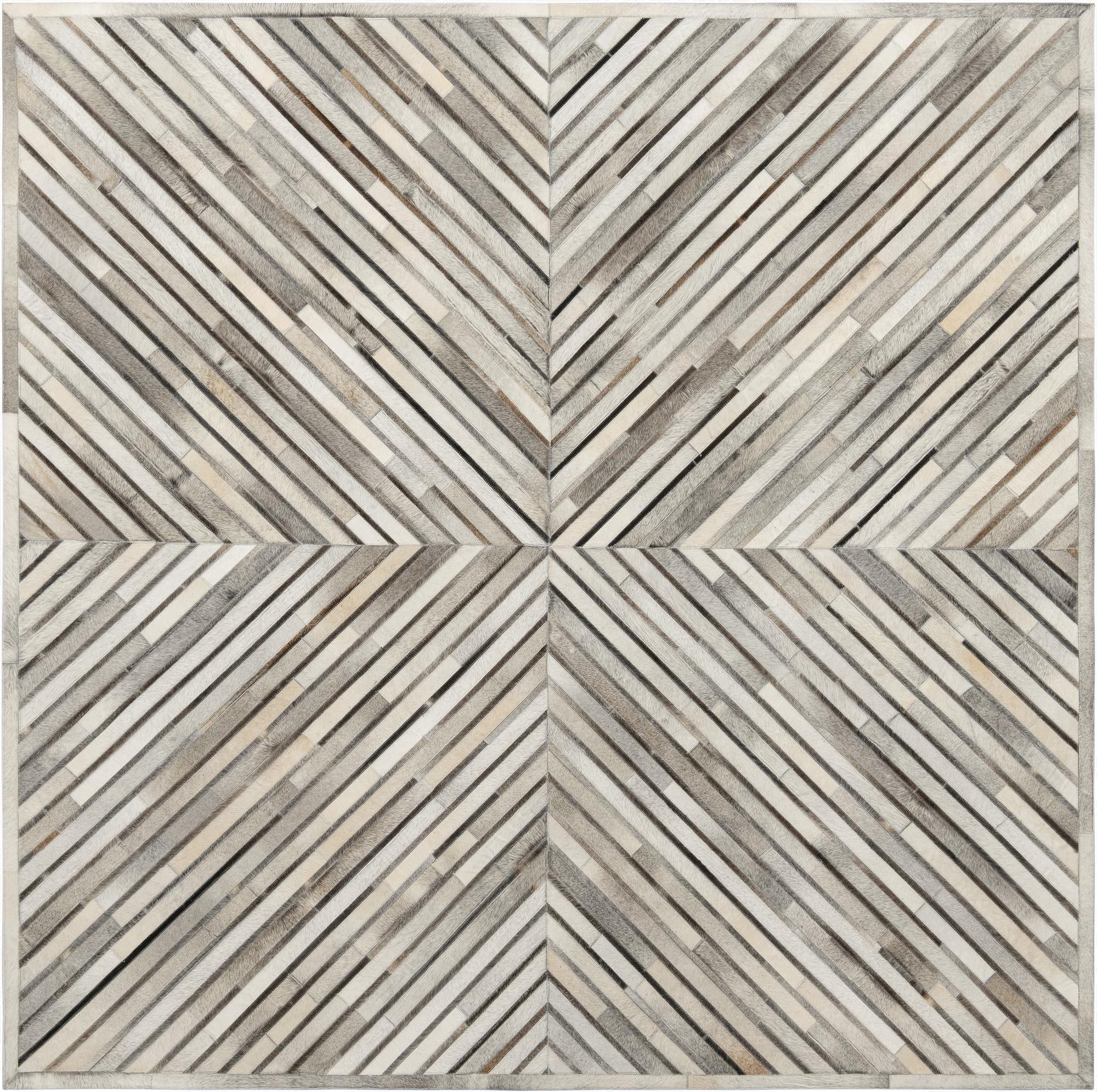 7' 10 x 7' 10 Cowhide Leather Square Rug