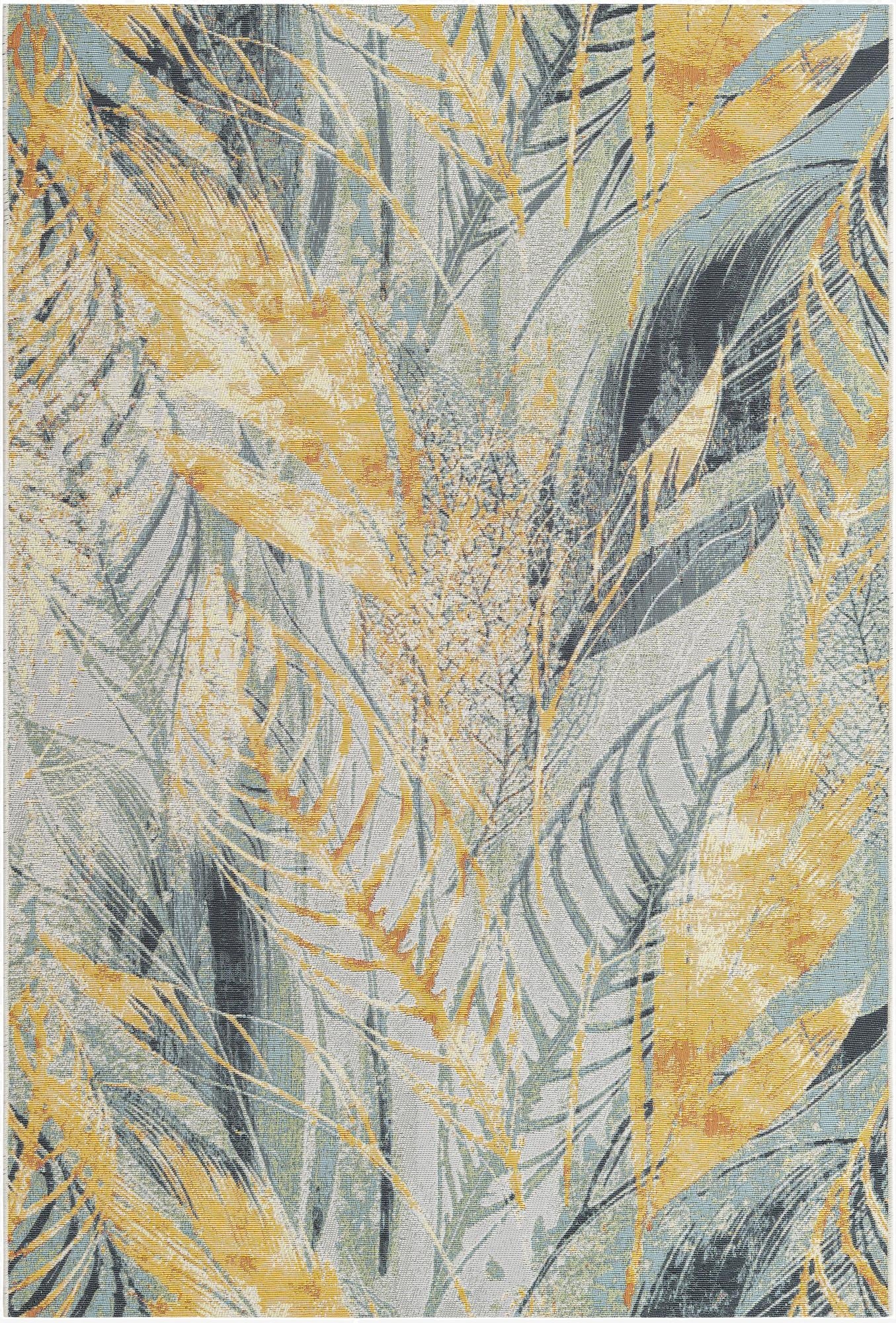 5' 3 x 8'  Washable Botanical Indoor / Outdoor Rug