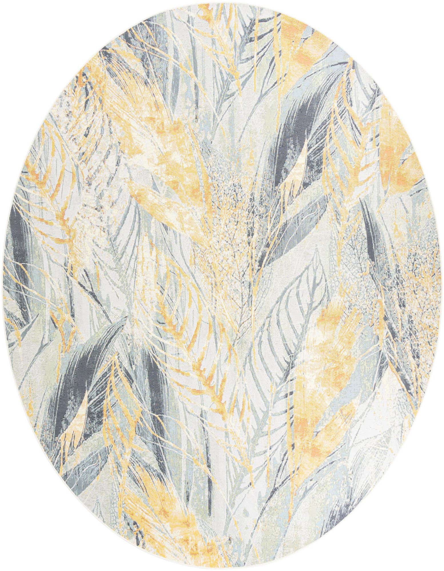 10' x 10' Easy-Clean Botanical Indoor / Outdoor Round Rug
