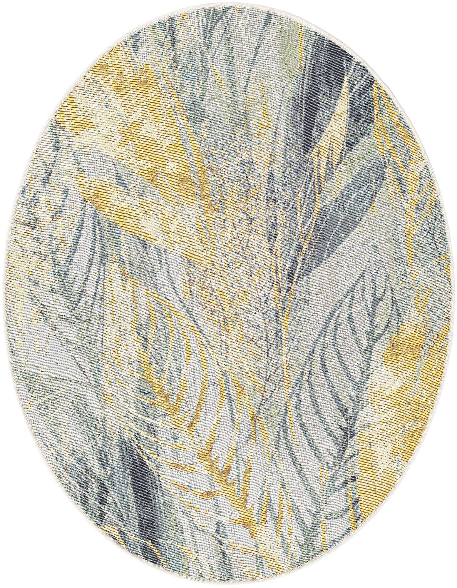 4' x 4' Easy-Clean Botanical Indoor / Outdoor Round Rug