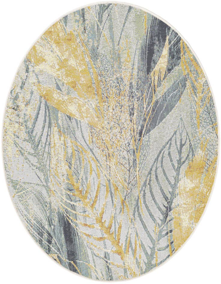 Detail image of 4' x 4' Easy-Clean Botanical Indoor / Outdoor Round Rug