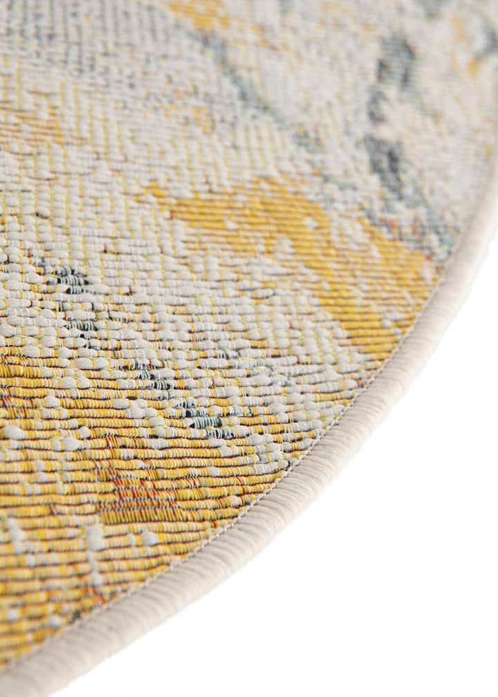 4' x 4' Easy-Clean Botanical Indoor / Outdoor Round Rug