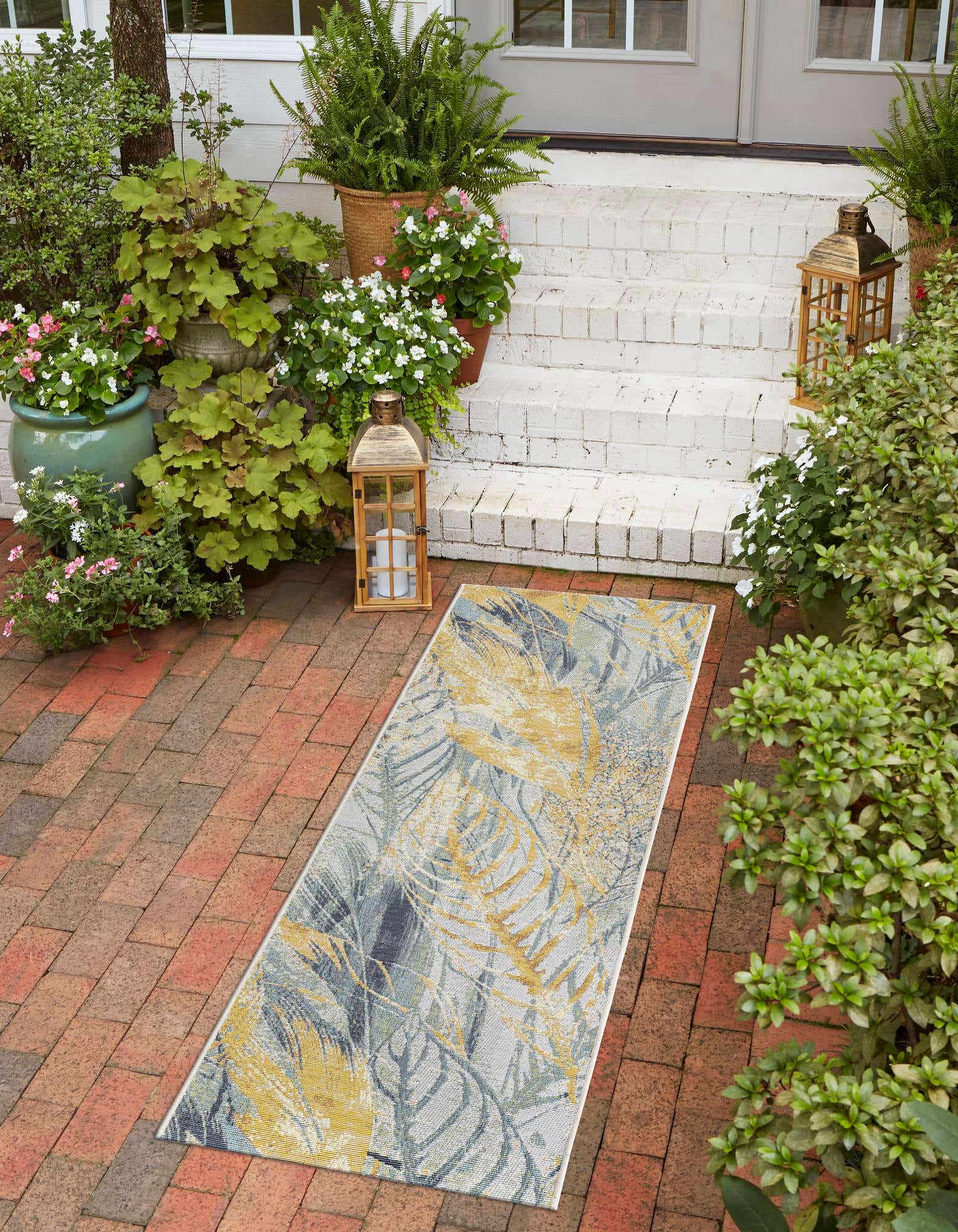 Detail image of 80cm x 365cm Botanical Indoor / Outdoor Alfombra de pasillo Alfombra