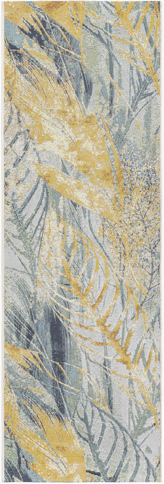 2' x 6'  Washable Botanical Indoor / Outdoor Runner Rug