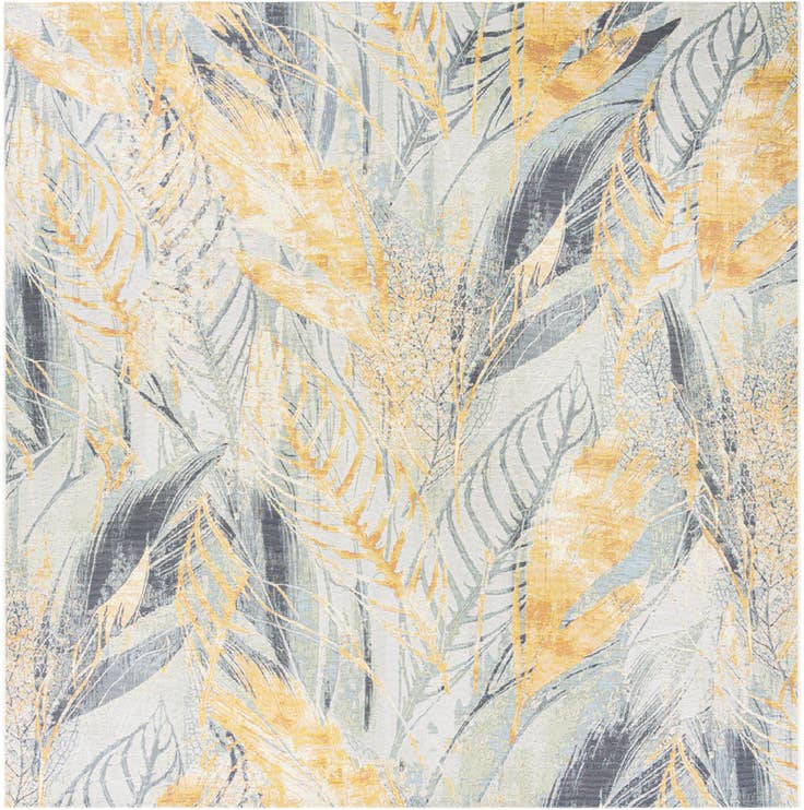 Detail image of 10' x 10' Easy-Clean Botanical Indoor / Outdoor Square Rug