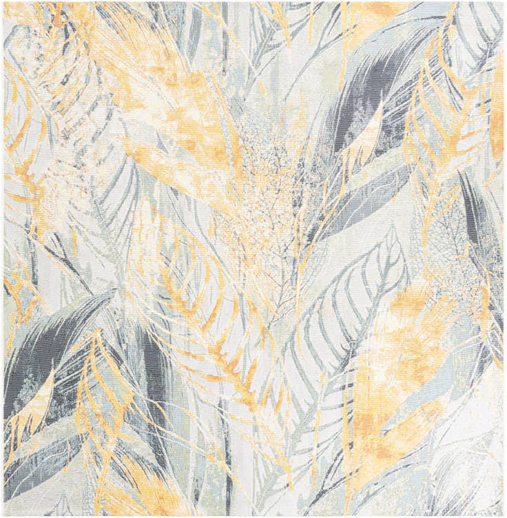 Detail image of 7' 10 x 7' 10 Easy-Clean Botanical Indoor / Outdoor Square Rug