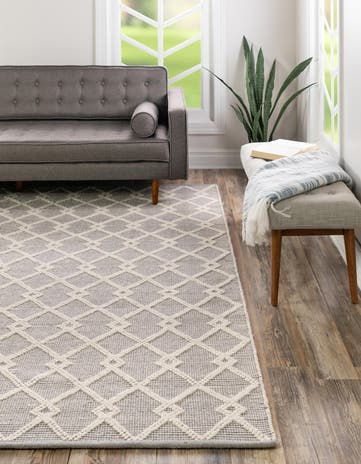 Gray Manor Hand Knotted Jill Zarin Dorset Square Rug