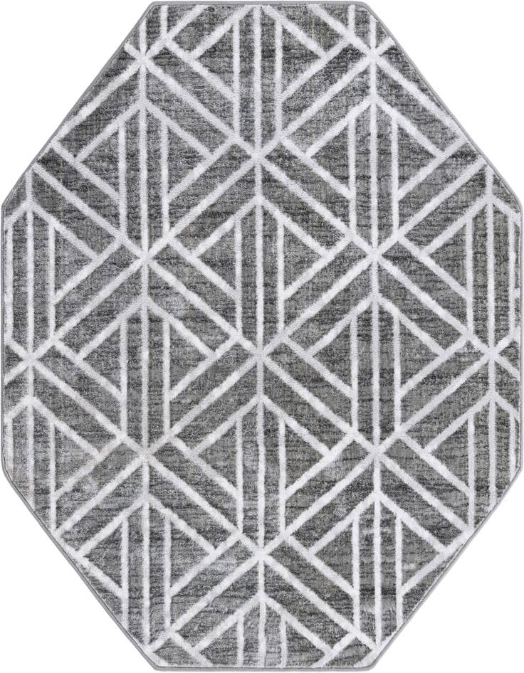 Detail image of 5' 3 x 5' 3 Lattice Trellis Octagon Rug