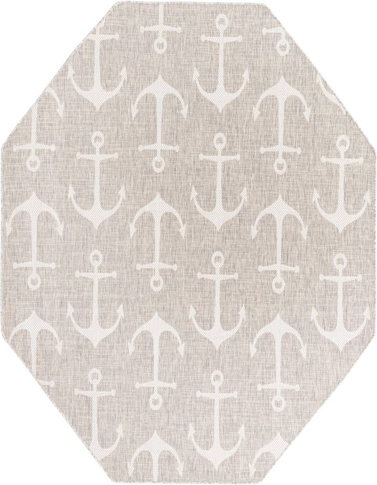 Detail image of 7' 10 x 7' 10 Easy-Clean Coastal Indoor / Outdoor Octagon Rug