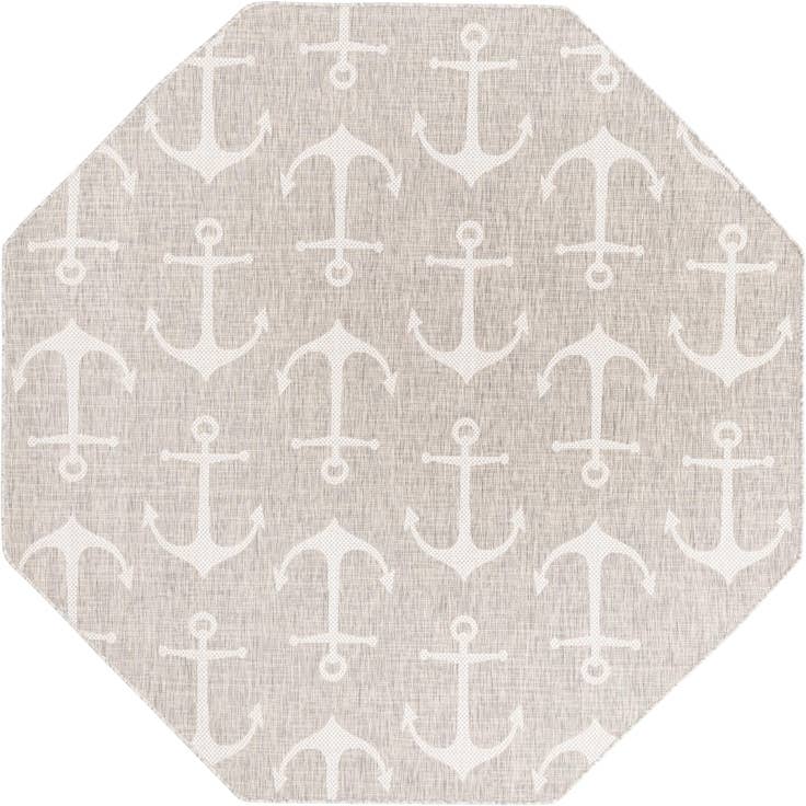 Detail image of 7' 10 x 7' 10 Easy-Clean Coastal Indoor / Outdoor Octagon Rug
