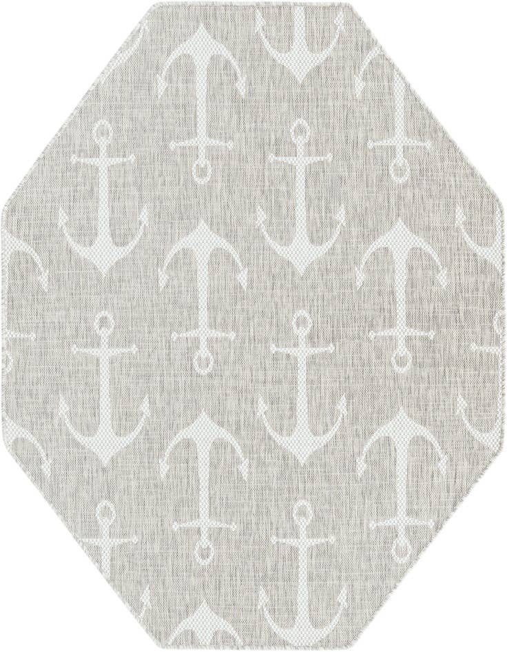 Detail image of 5' 3 x 5' 3 Easy-Clean Coastal Indoor / Outdoor Octagon Rug