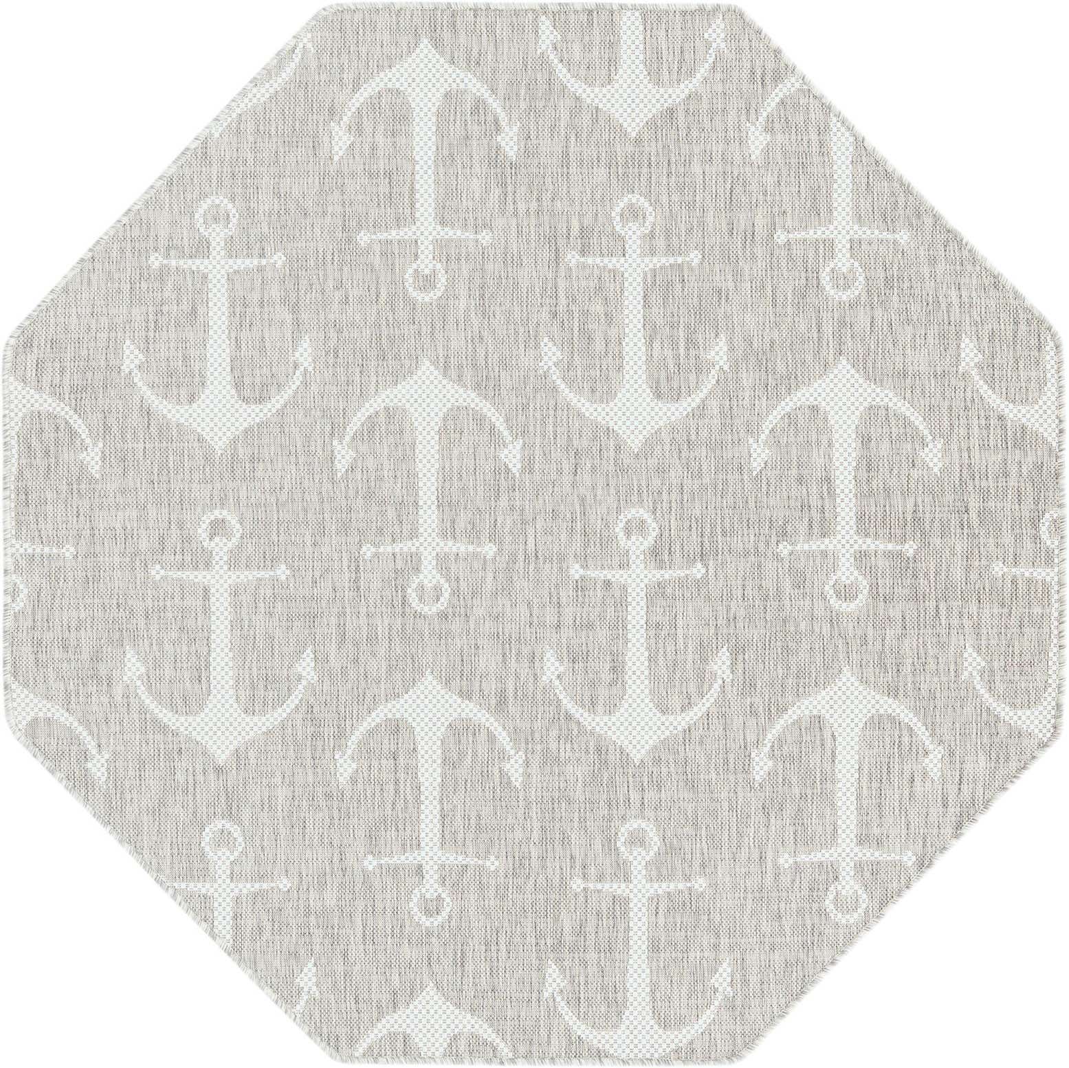5' 3 x 5' 3 Easy-Clean Coastal Indoor / Outdoor Octagon Rug