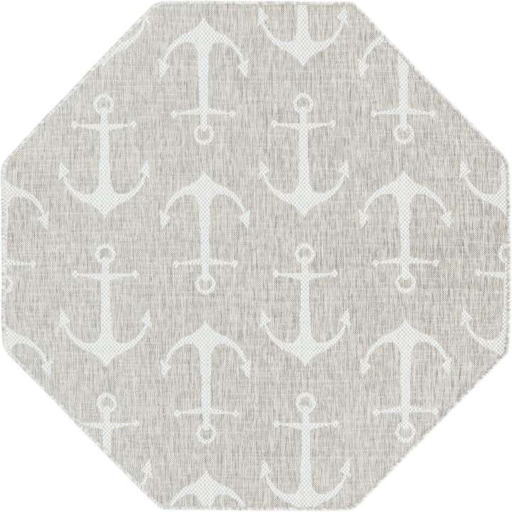 5' 3 x 5' 3 Easy-Clean Coastal Indoor / Outdoor Octagon Rug