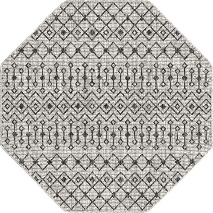 5' 3 x 5' 3 Easy-Clean Lattice Indoor / Outdoor Octagon Rug