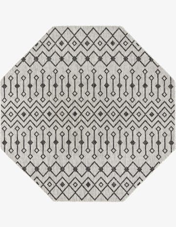 7' 10 x 7' 10 Easy-Clean Lattice Indoor / Outdoor Octagon Rug