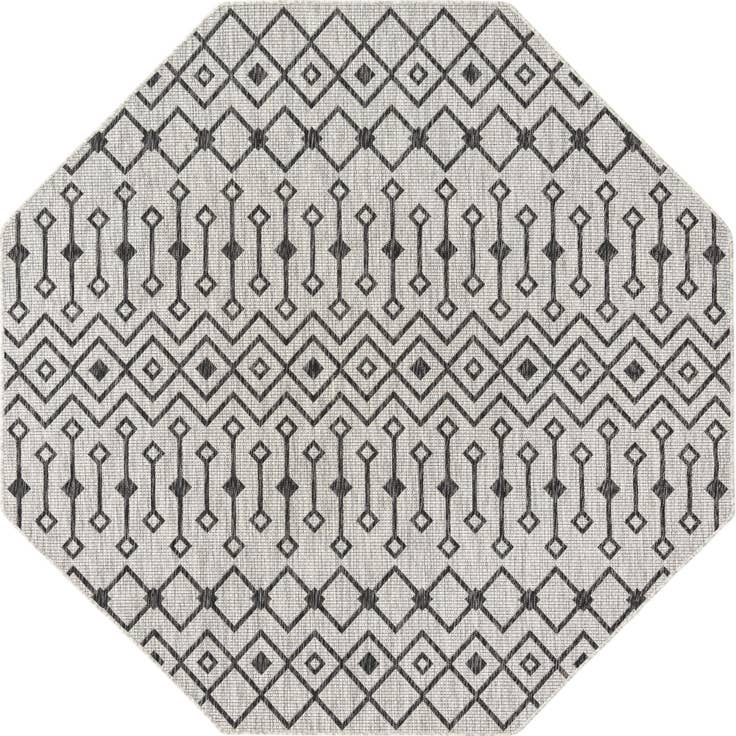 Detail image of 7' 10 x 7' 10 Easy-Clean Trellis Indoor / Outdoor Octagon Rug